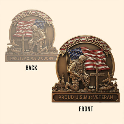 Proud Veteran - Personalized Veteran Custom Shaped Acrylic Plaque