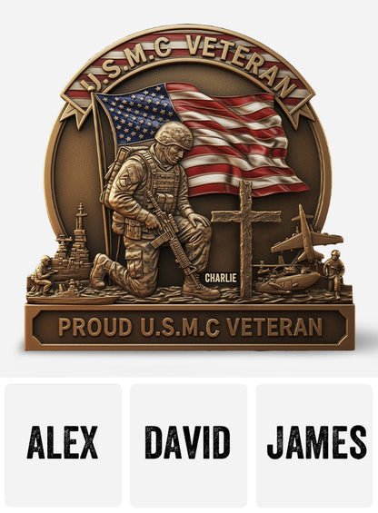 Proud Veteran - Personalized Veteran Custom Shaped Acrylic Plaque