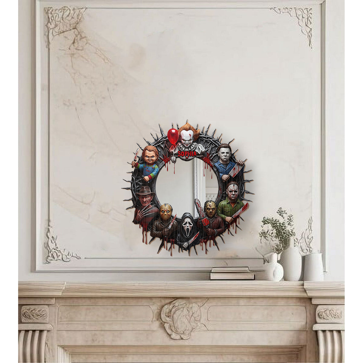 Spooky Halloween - Personalized Horror Character Wall Hanging Mirror