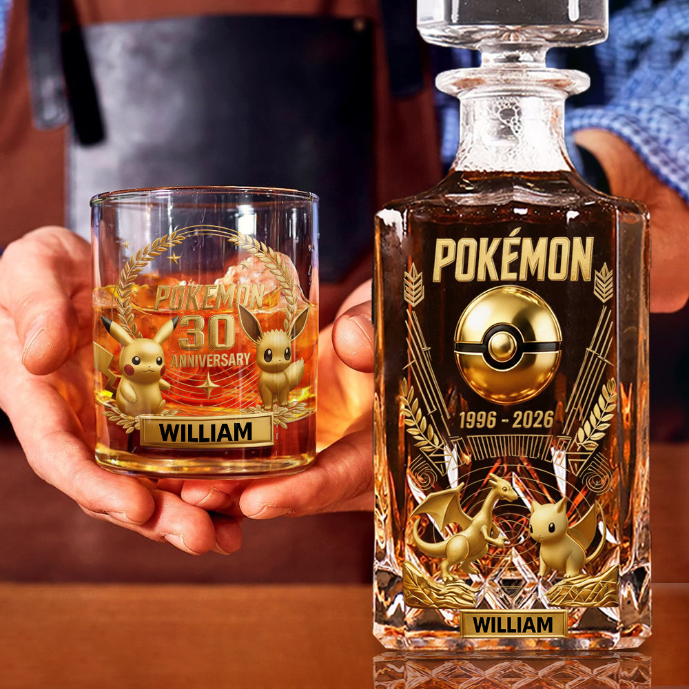 Monsters Trainer 30th Anniversary - Personalized Monster Trainer Whiskey Decanter Set