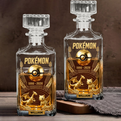 Monsters Trainer 30th Anniversary - Personalized Monster Trainer Whiskey Decanter Set