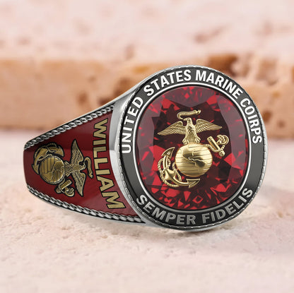 Duty & Honor - Personalized Veteran Signet Ring
