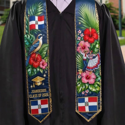 Proud Dominican Republic, Class Of 2026 - Personalized Graduation Graduation Stole
