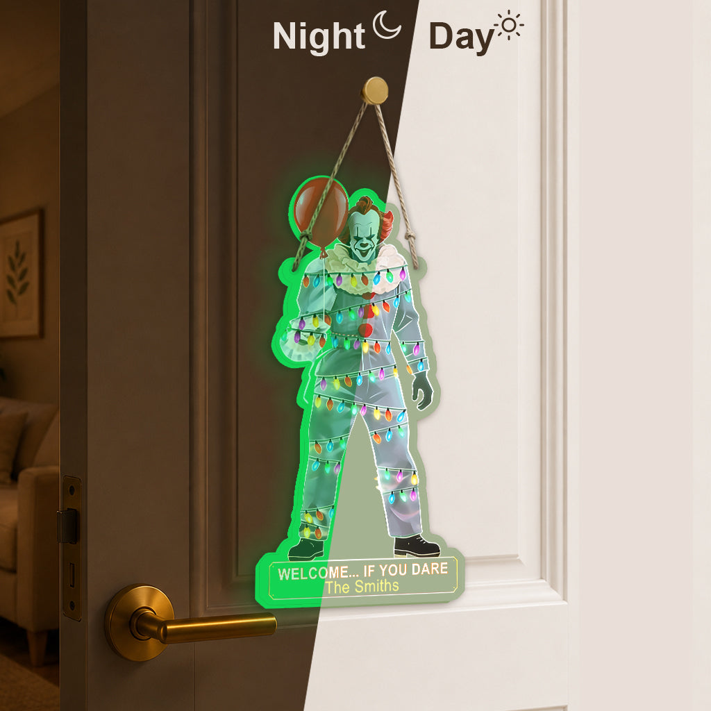 Welcome ... If You Dare - Personalized Horror Character Luminous Acrylic Sign