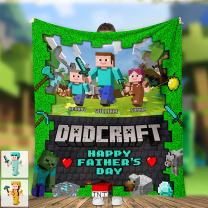 Dadcraft - Personalized Block World Blanket
