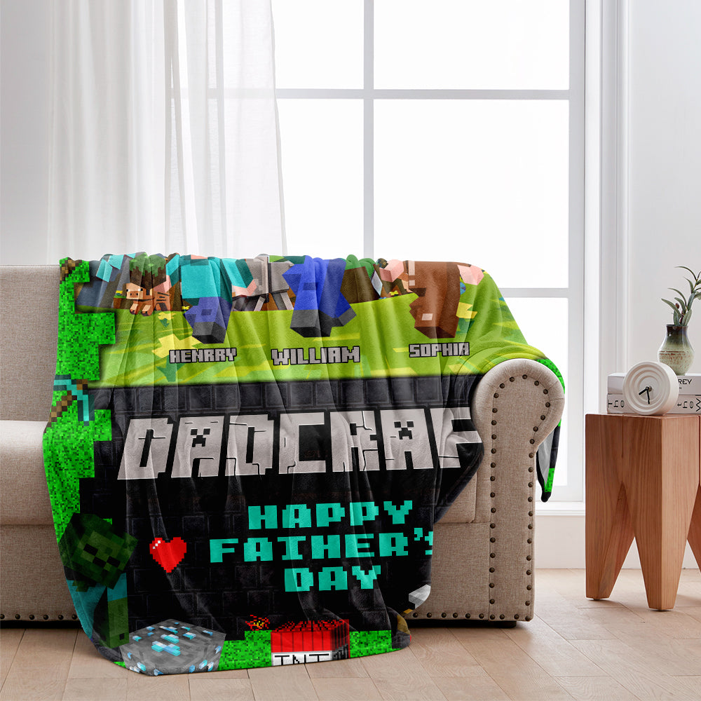 Dadcraft - Personalized Block World Blanket