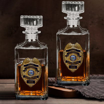 Love What I Do - Personalized Police Officer Whiskey Decanter Set