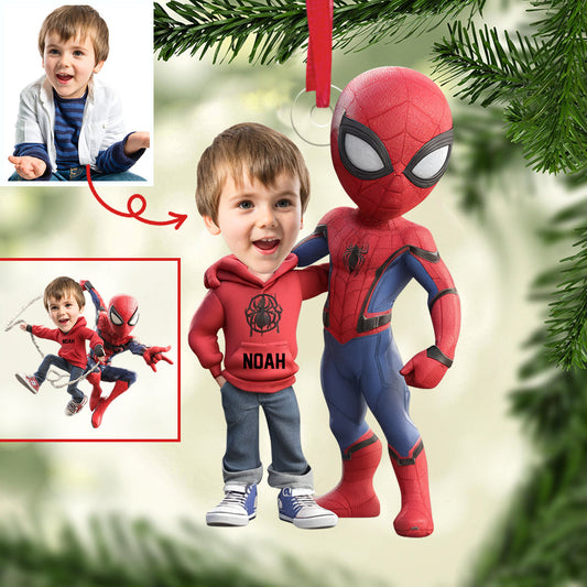 Spider Friend - Personalized Superhero Transparent Ornament