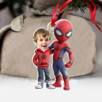 Spider Friend - Personalized Superhero Transparent Ornament