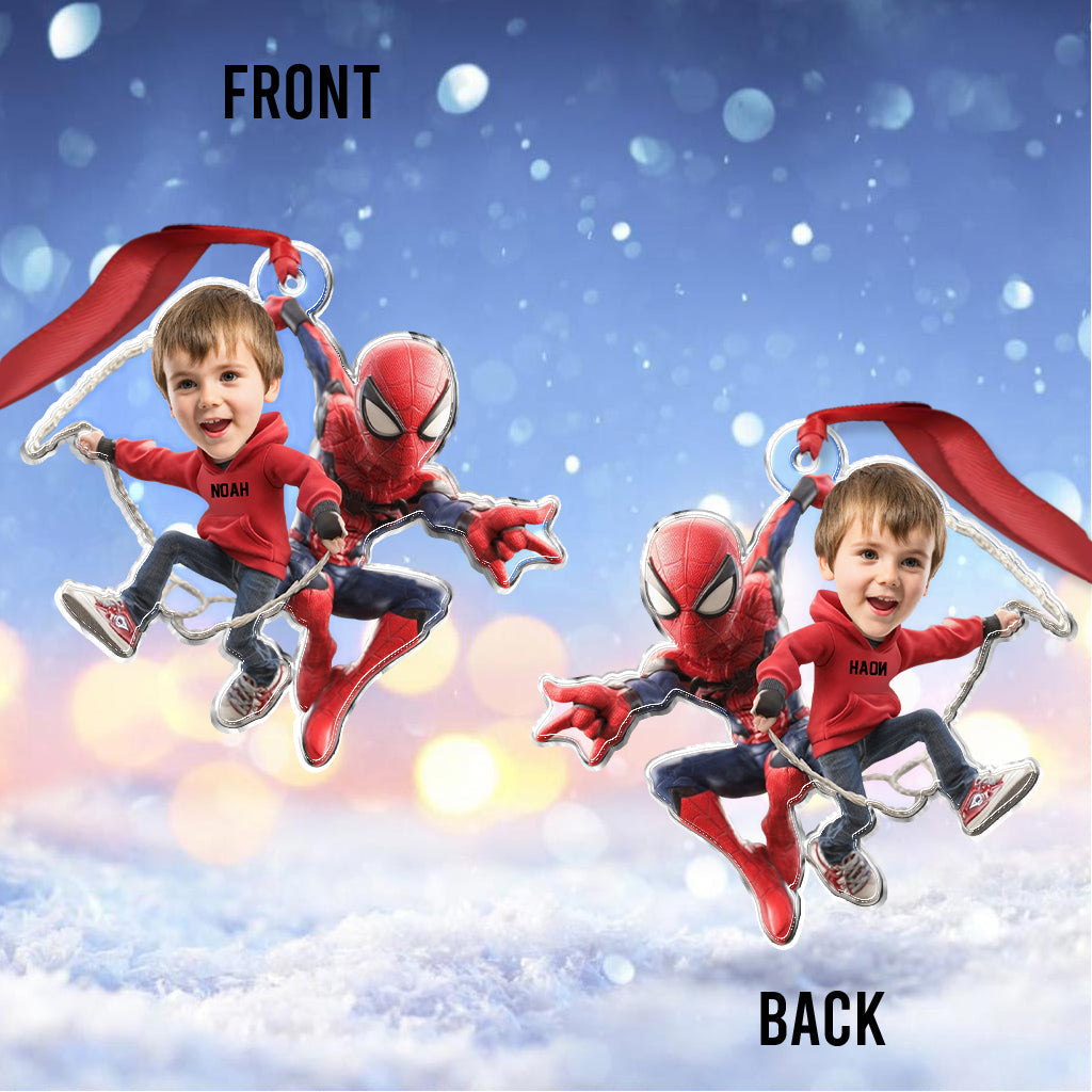 Spider Friend - Personalized Superhero Transparent Ornament