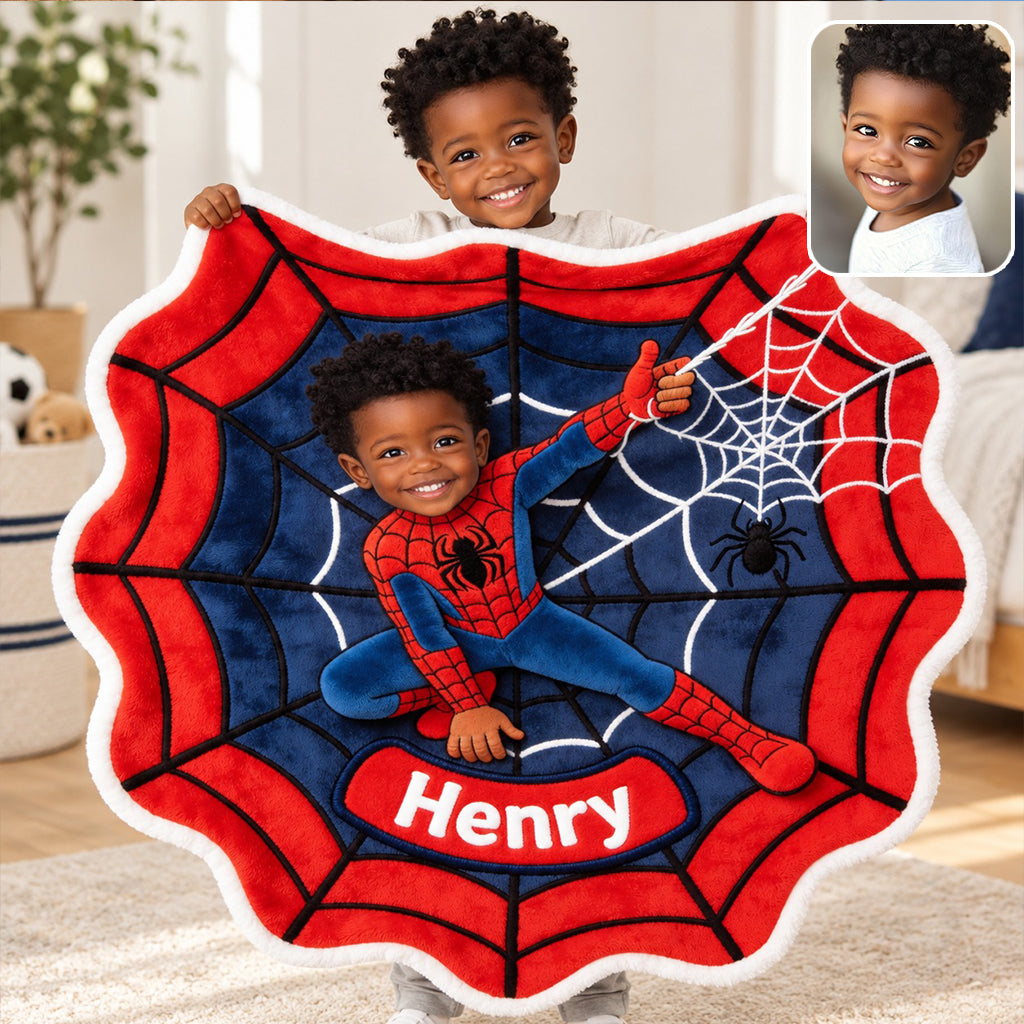 Spider Friend - Personalized Spider Shaped Fleece Blanket