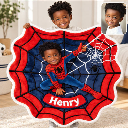 Spider Friend - Personalized Spider Shaped Fleece Blanket
