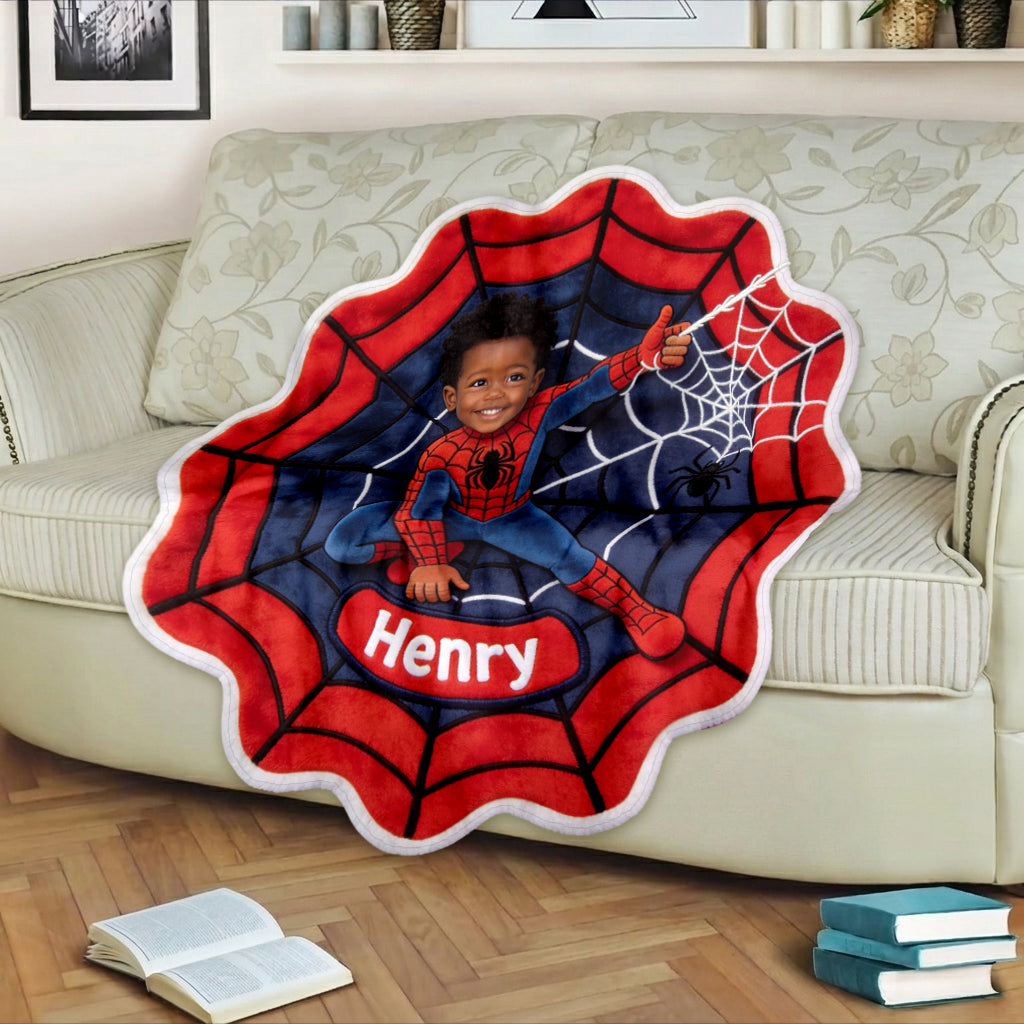 Spider Friend - Personalized Spider Shaped Fleece Blanket