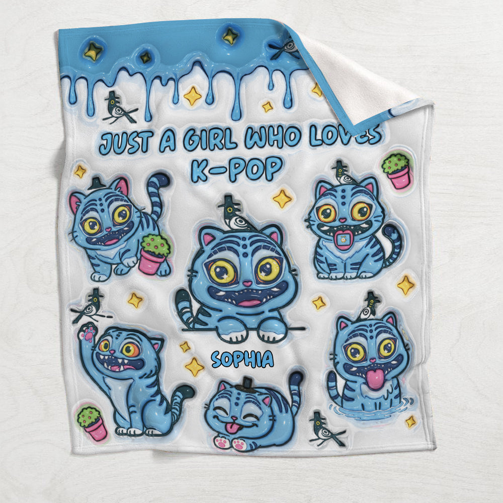 Just A Girl Who Loves Tiger - Personalized Kpop Blanket