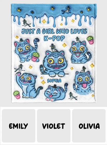 Just A Girl Who Loves Tiger - Personalized Kpop Blanket