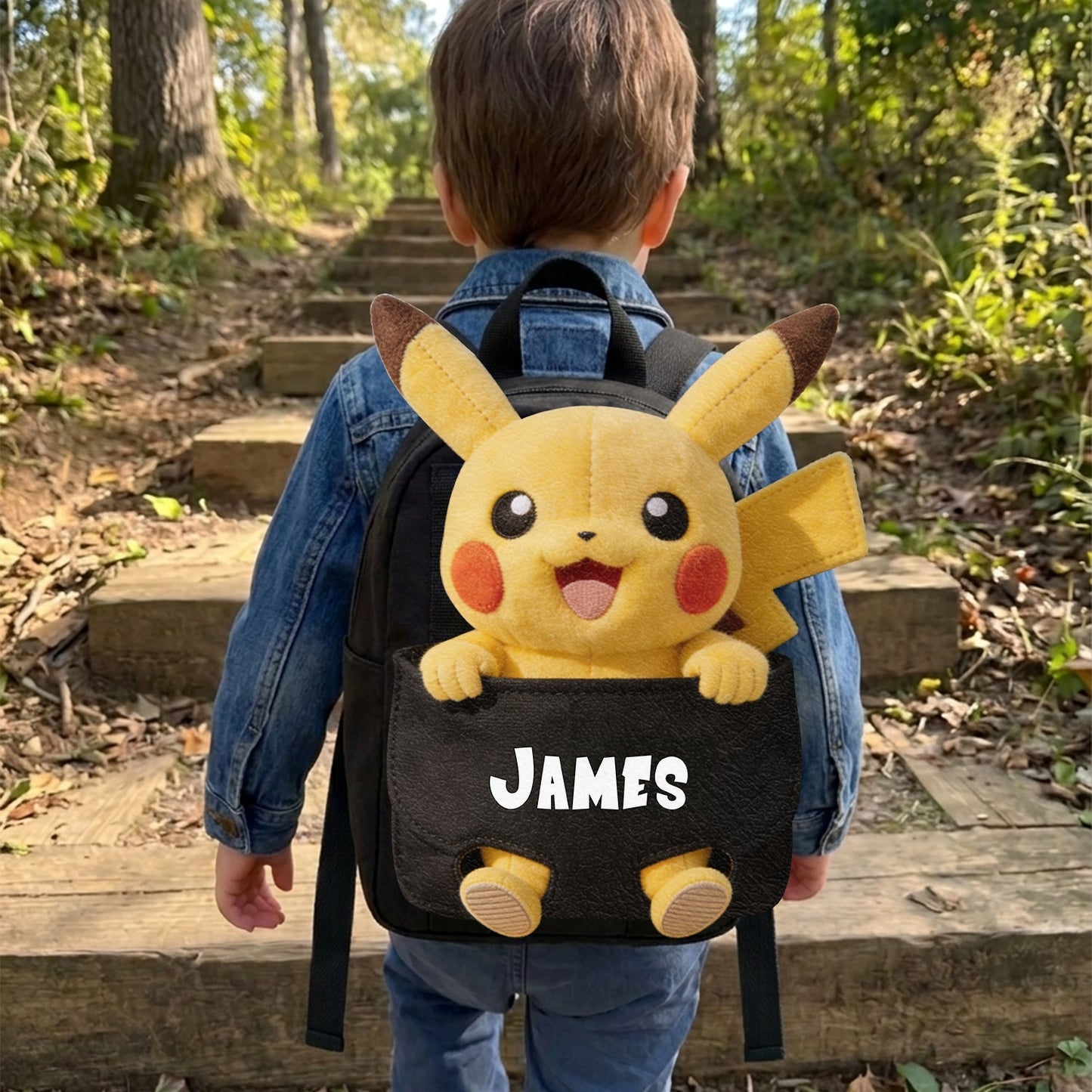 Always Have My Back - Personalized Monster Trainer Changeable Leather Patch Backpack
