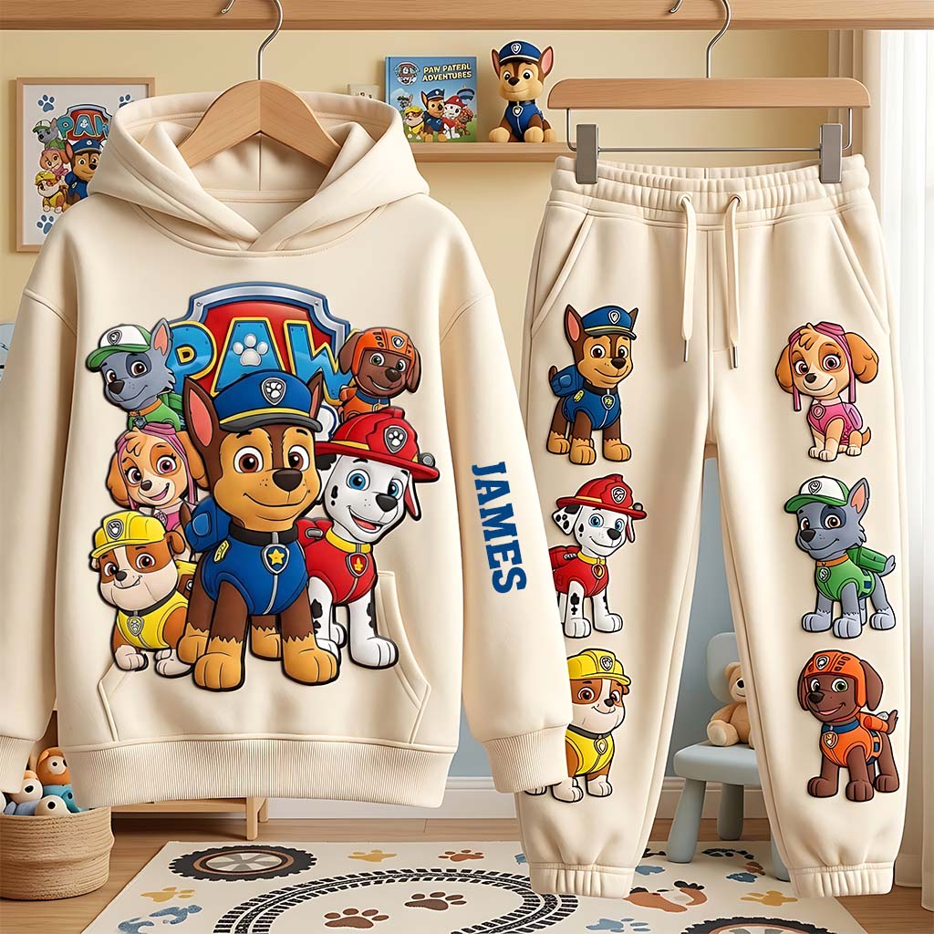 Puppy Rescue Crew - Personalized Paw Patrol Kid Hoodie & Kid Jogger Sweatpants