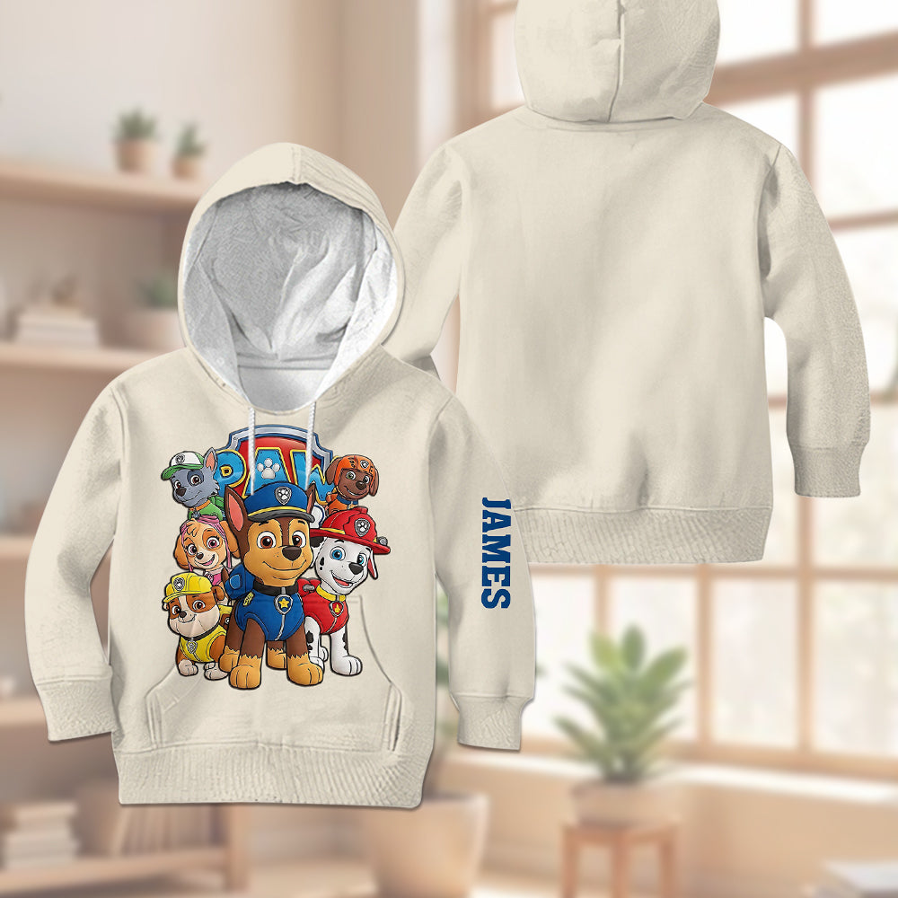 Puppy Rescue Crew - Personalized Paw Patrol Kid Hoodie & Kid Jogger Sweatpants