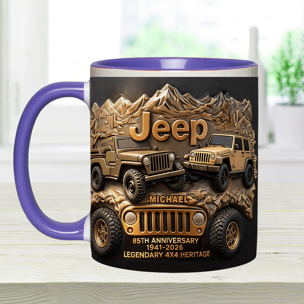 Jeep 85th Anniversary - Personalized Car Accent Mug & Coaster