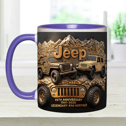 Jeep 85th Anniversary - Personalized Car Accent Mug & Coaster