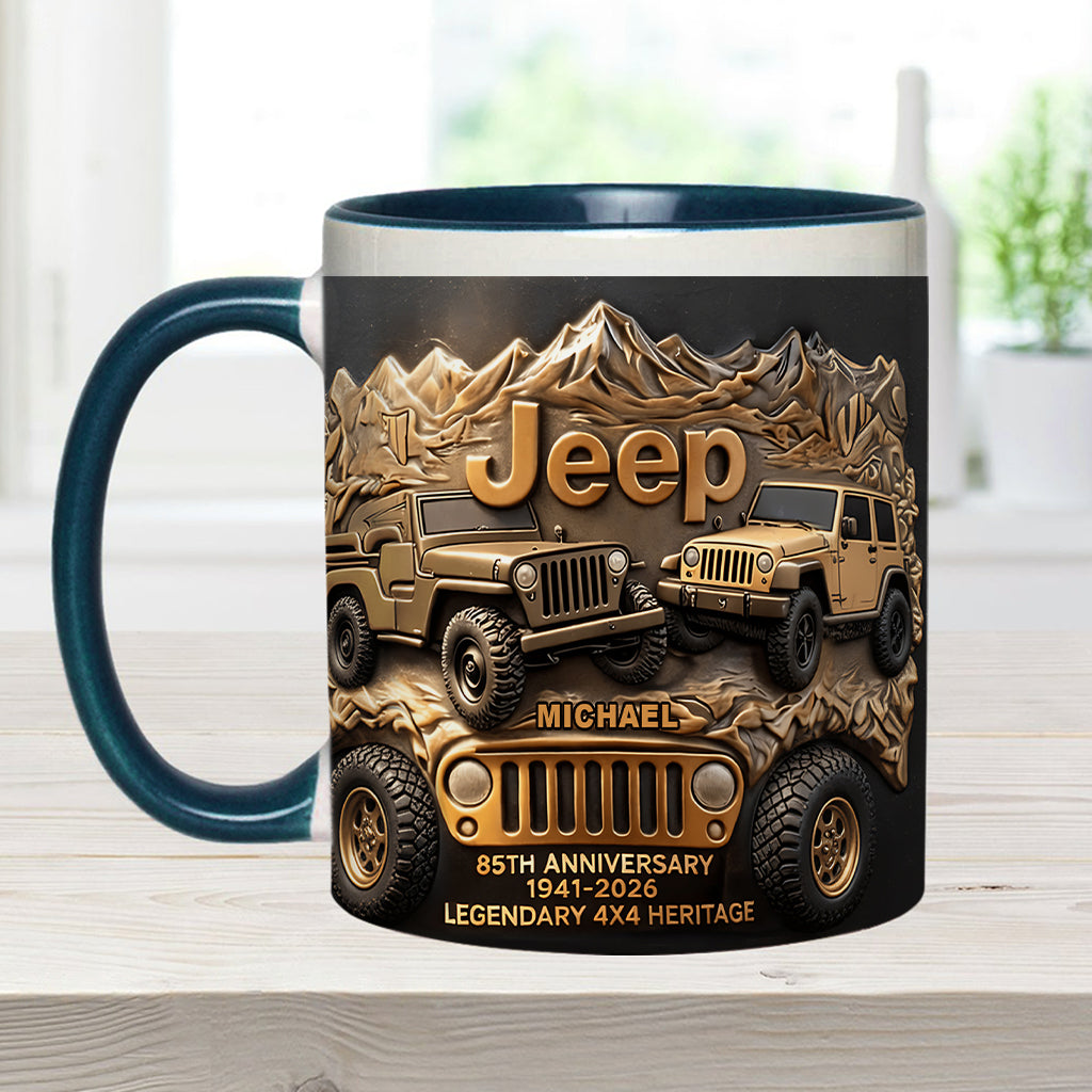 Jeep 85th Anniversary - Personalized Car Accent Mug & Coaster