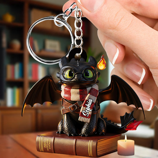 Dragon Book - Personalized Keychain