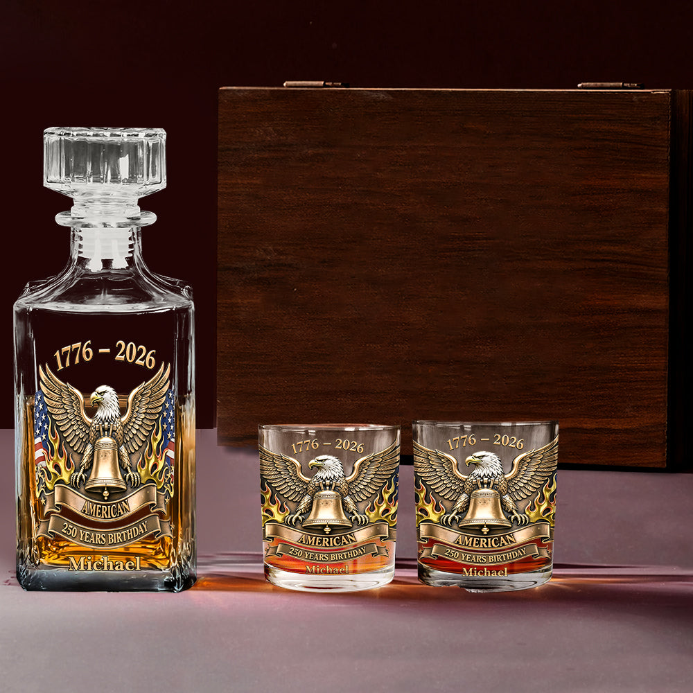 250 Year Birthday - Personalized Veteran Whiskey Decanter Set
