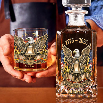 250 Year Birthday - Personalized Veteran Whiskey Decanter Set