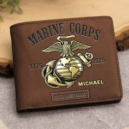 250th Anniversary - Personalized Veteran Leather Wallet