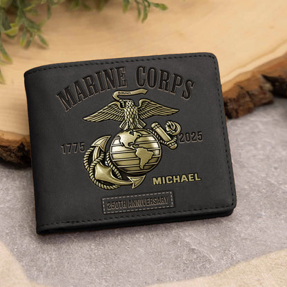 250th Anniversary - Personalized Veteran Leather Wallet