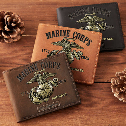 250th Anniversary - Personalized Veteran Leather Wallet