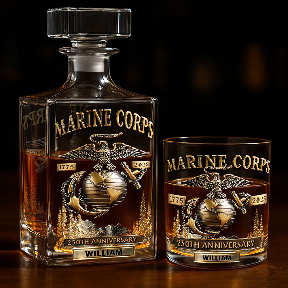 250th Anniversary - Personalized Veteran Whiskey Decanter Set