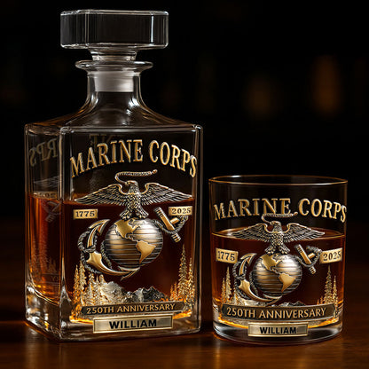 250th Anniversary - Personalized Veteran Whiskey Decanter Set