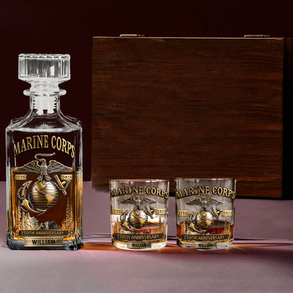 250th Anniversary - Personalized Veteran Whiskey Decanter Set