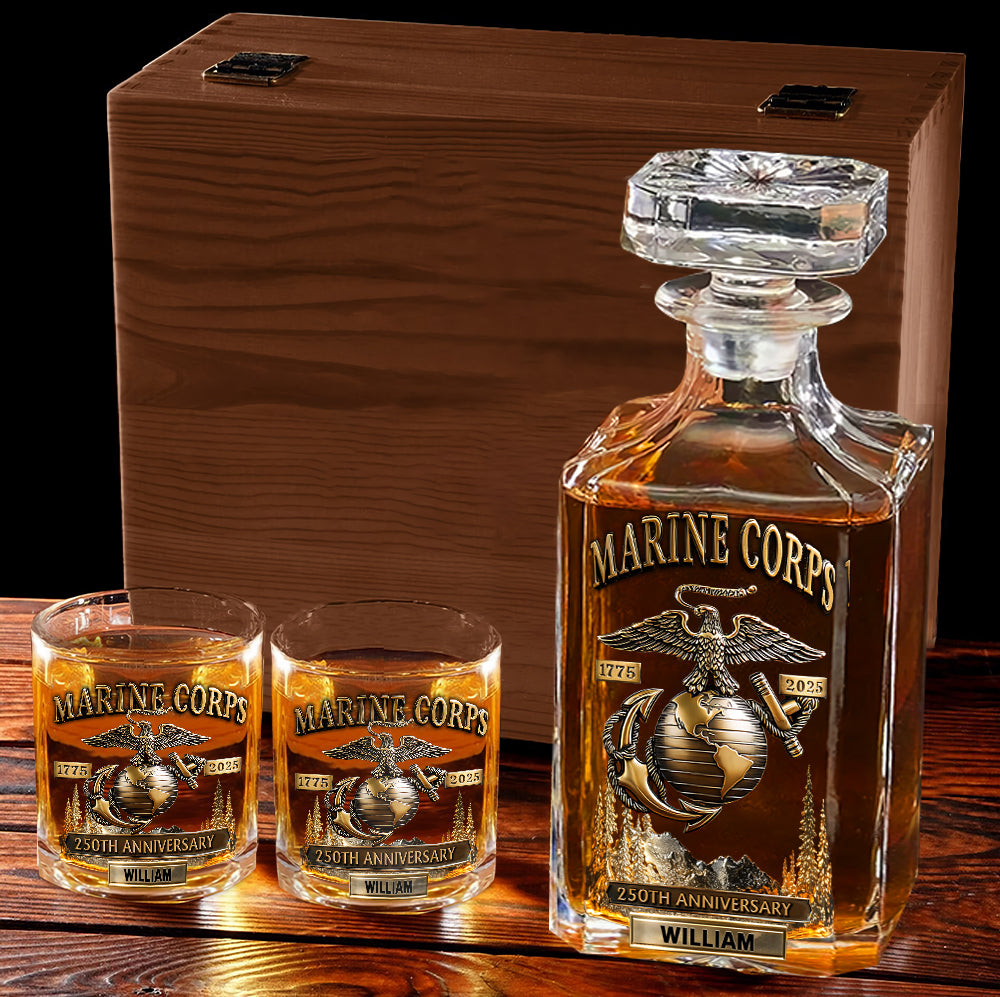 250th Anniversary - Personalized Veteran Whiskey Decanter Set