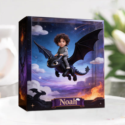 Fly With Dragon - Personalized Dragon Trainer Custom Shaped Acrylic Plaque
