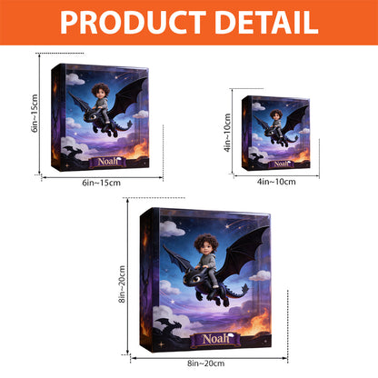 Fly With Dragon - Personalized Dragon Trainer Custom Shaped Acrylic Plaque