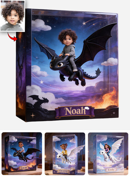 Fly With Dragon - Personalized Dragon Trainer Custom Shaped Acrylic Plaque