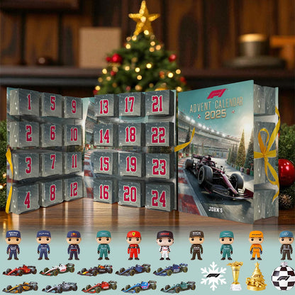 Car Racing - Personalized Formular One F1 Folded Advent Calendar With Ornaments