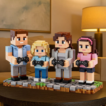 Game Couple, Couple Gift Idea - Personalized Block World Custom Shaped Acrylic Plaque