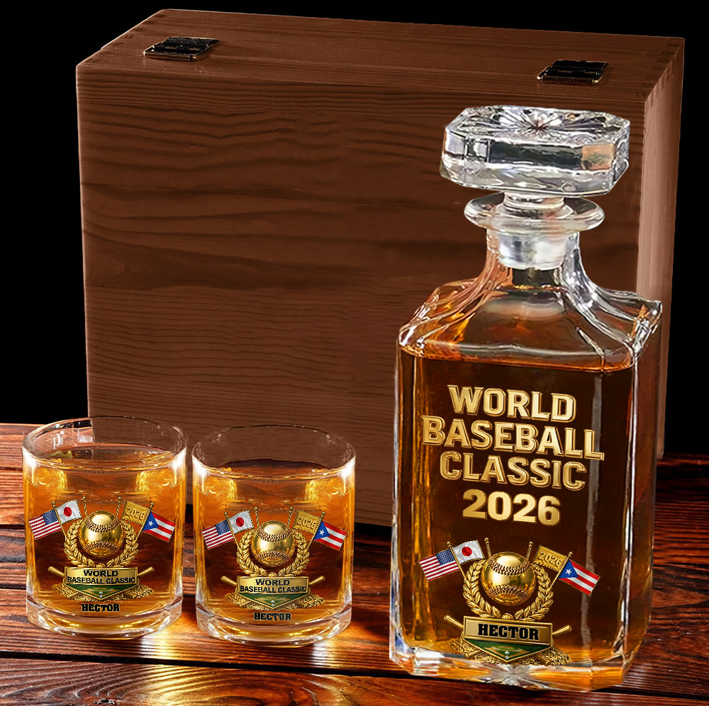 The World Baseball 2026 - Personalized Baseball Whiskey Decanter Set