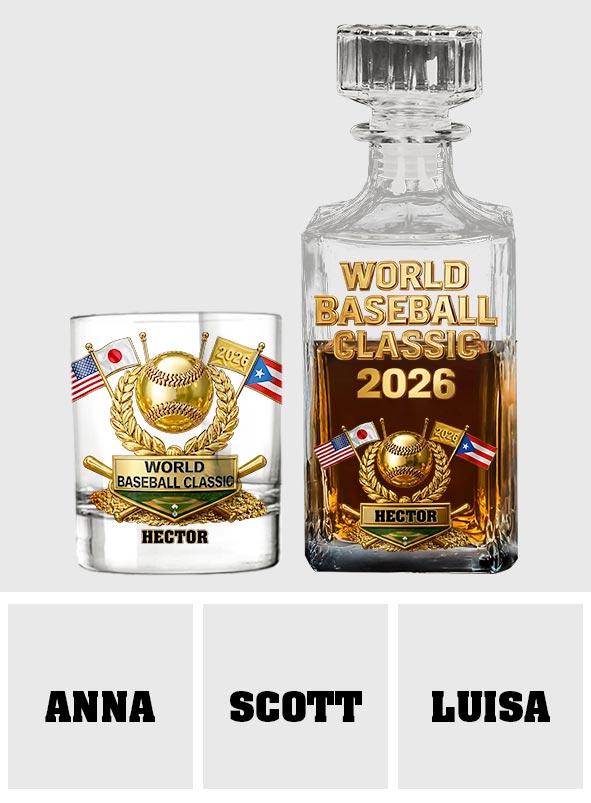 The World Baseball 2026 - Personalized Baseball Whiskey Decanter Set