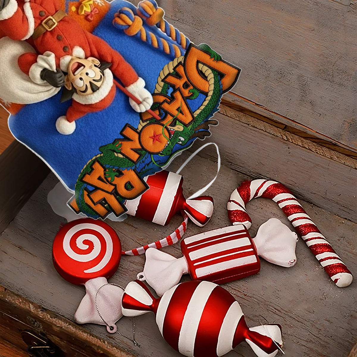 Dragon Anime Balls Christmas - Personalized Seven Balls Shaped Christmas Stocking