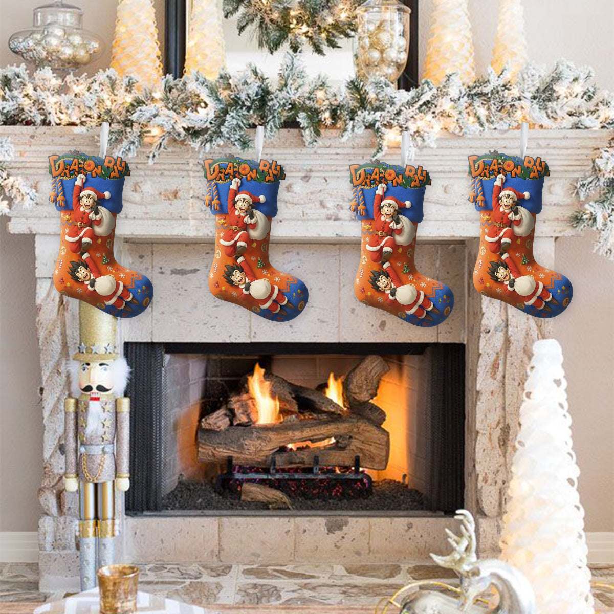 Dragon Anime Balls Christmas - Personalized Seven Balls Shaped Christmas Stocking