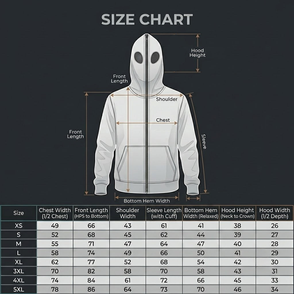 Horror Character Costume - Personalized Horror Character Full Face Zipper Hoodie