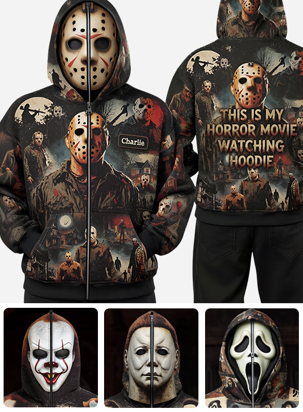 Horror Character Costume - Personalized Horror Character Full Face Zipper Hoodie