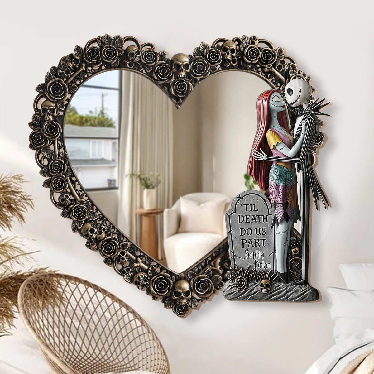 Till Death Do Us Part - Personalized Nightmare Couple Wall Hanging Mirror