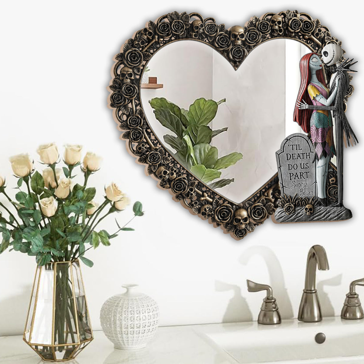 Till Death Do Us Part - Personalized Nightmare Couple Wall Hanging Mirror