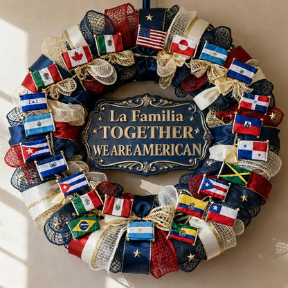 Together, We Are American - Personalized Expats Custom Shaped Wood Sign
