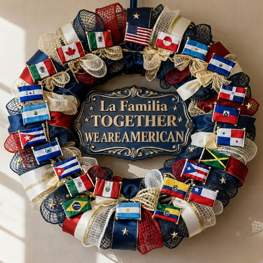Together, We Are American - Personalized Expats Custom Shaped Wood Sign